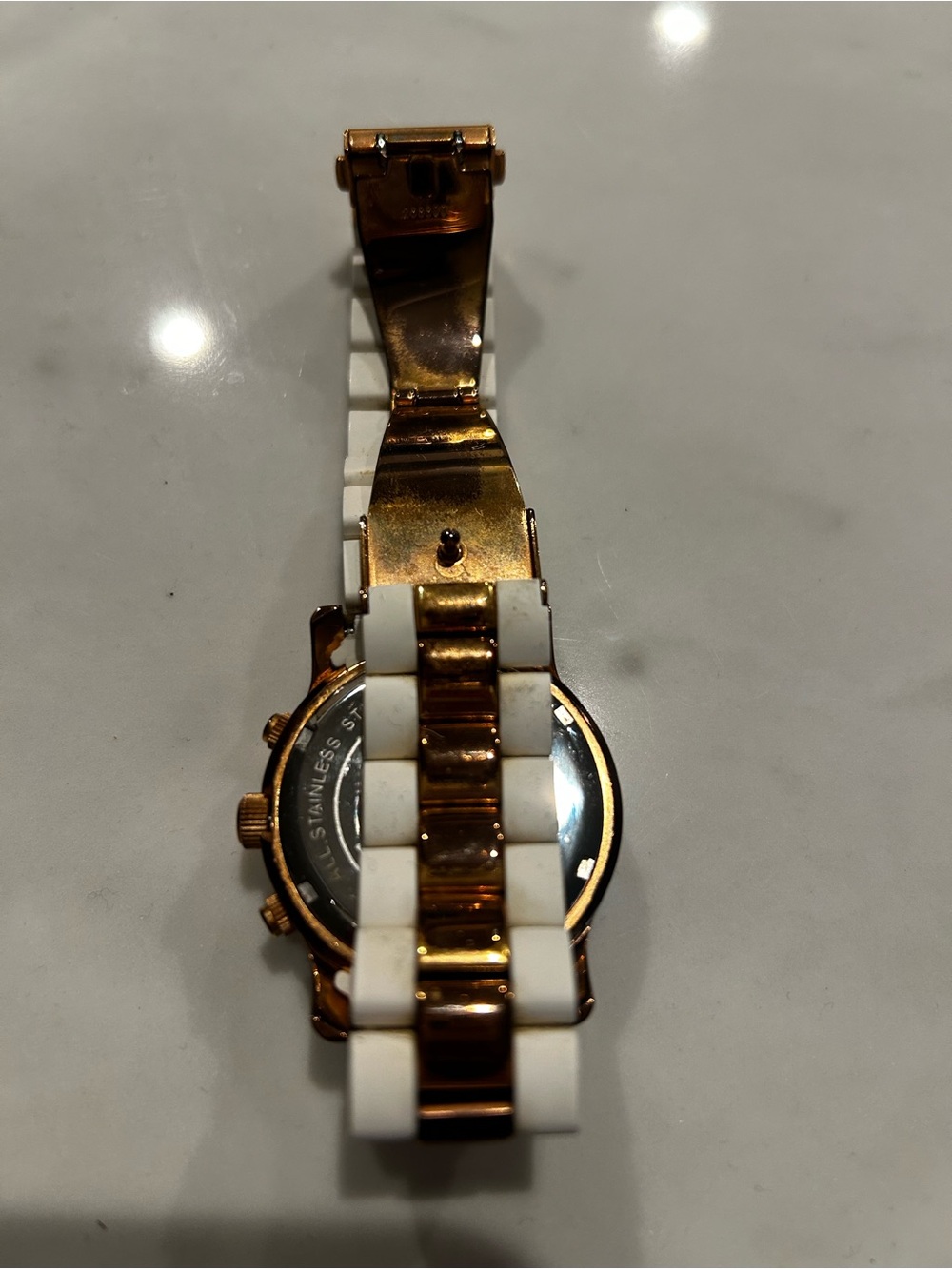 Michael Kors White and Rose Gold Ceramic-Accent Chronograph - Picture 8 of 10